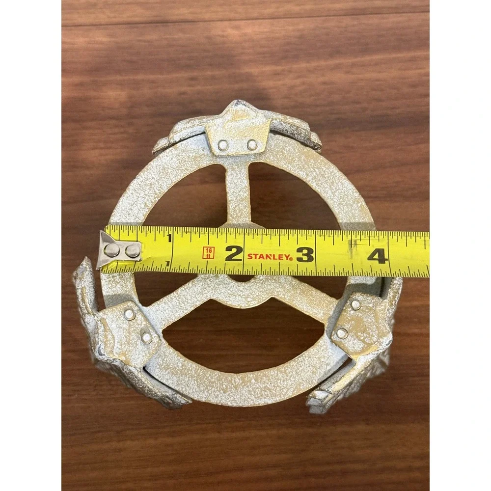 VTG Cast Iron Gold Leaf‎ Candle Pot Holder 4